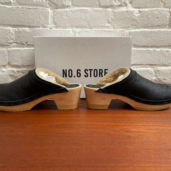 No6 Store "Dakota" Shearling Clog in Ink Aviator EU40 NWT - Picture 5 of 11